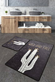 Mijölnir Juego de alfombrillas de baño Wild and Free Djt Blanco y Negro